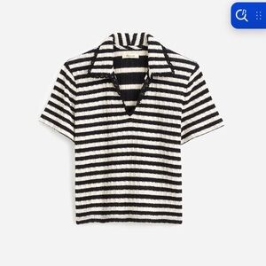 Madewell Black and White Striped Knit Top